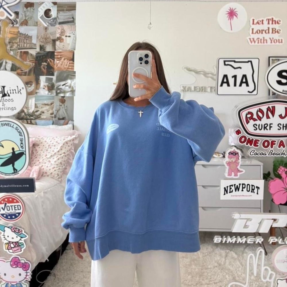 Sky blue football‎ Crewneck sweatshirt